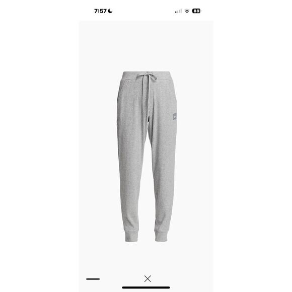 Alo Yoga Women’s Heather Grey Muse Ribbed Sweatpant/Jogger - Picture 4 of 16